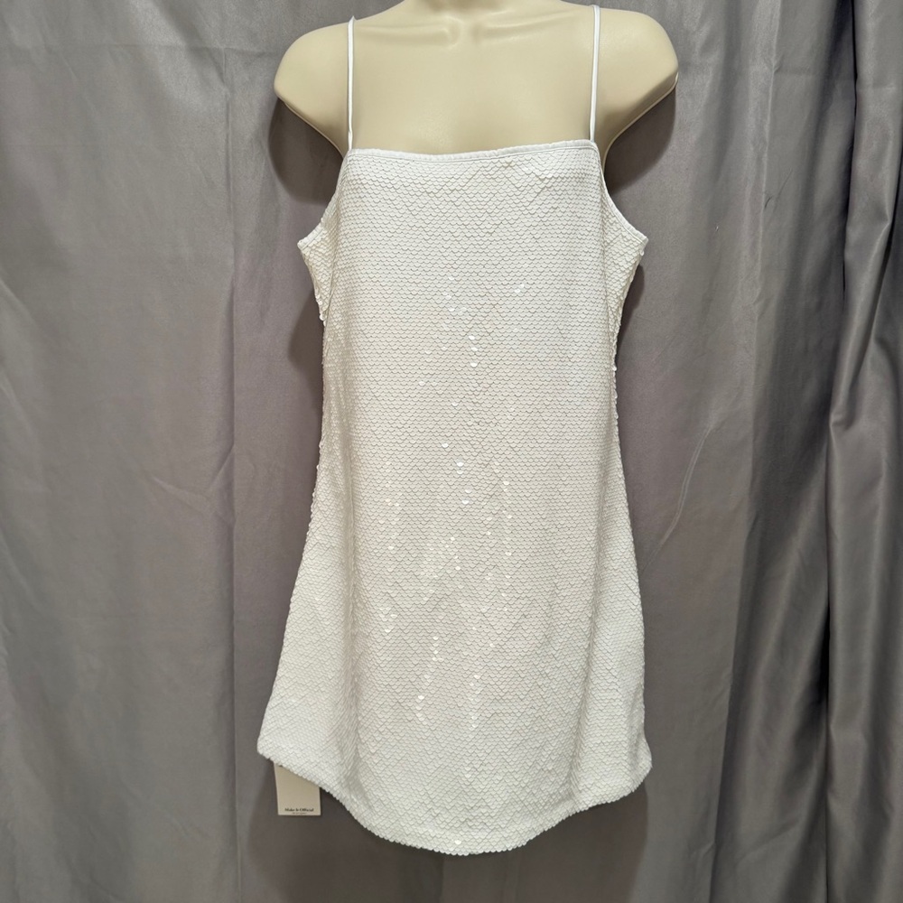 NEW Abercrombie & Fitch White Sparkle Sequin Dress